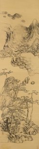 Landschap in de stijl van Wu Zhen, (1280-1354) door Bada Shanren
